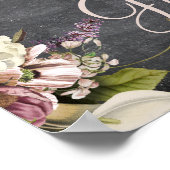 Herbst rustikales Tafelschild Hochzeitsempfang Poster (Ecke)