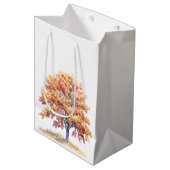 Herbst-Saison-Baum-Design-Geschenktasche Mittlere Geschenktüte (Vorderseite Schrägansicht)