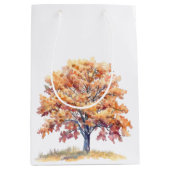 Herbst-Saison-Baum-Design-Geschenktasche Mittlere Geschenktüte (Vorderseite)