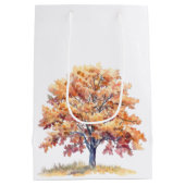 Herbst-Saison-Baum-Design-Geschenktasche Mittlere Geschenktüte (Rückseite)