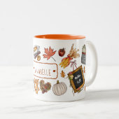 Herbst Saison Erntedank Kürbisfest Zweifarbige Tasse (VorderseiteRechts)