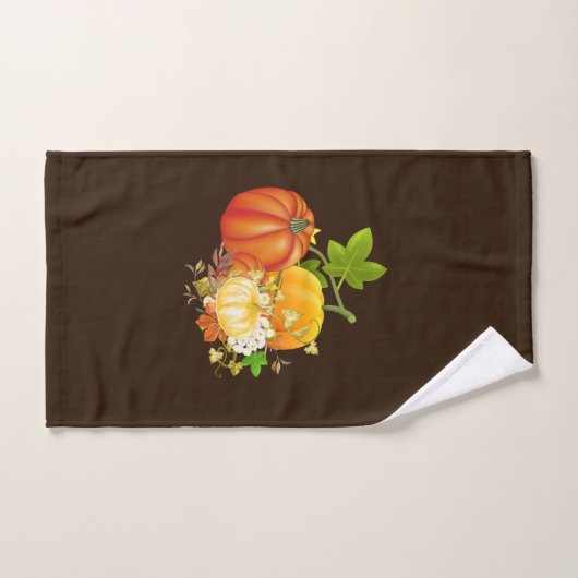 Herbst Saison Pumpkins Badezimmer Brown Badhandtuch Set (Handtuch)