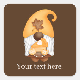 Herbst Saisonale Kürbiskuchen Backgnome Quadratischer Aufkleber
