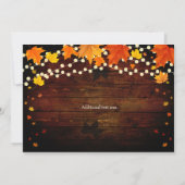 Herbst-Saitenleuchten Wood Hochzeit Einladung (Rückseite)