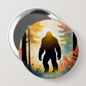 Herbst Sasquatch Farbige Landschaft Button (Vorne & Hinten)