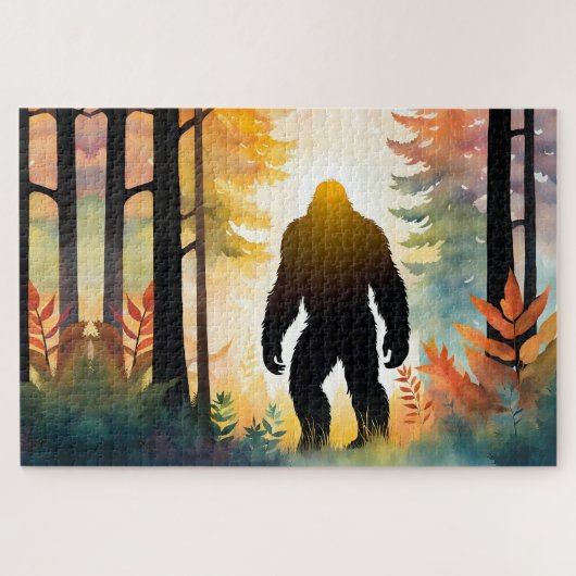 Herbst Sasquatsch Farbenfrohe Landschaft Puzzle (Horizontal)