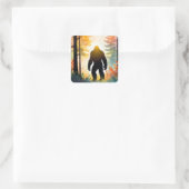 Herbst Sasquatsch Farbenfrohe Landschaft Quadratischer Aufkleber (Tasche)