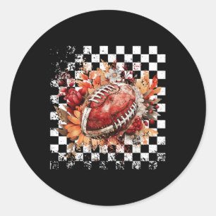 Herbst Schachter Fußball, Retro Boho Blumenfußball Runder Aufkleber
