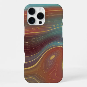 Herbst-Schichten Terrakotta-Teal und Gold-Achat iPhone 16 Pro Max Hülle
