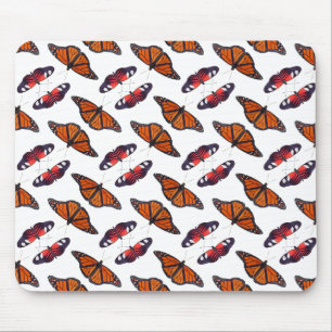 Herbst-Schmetterlings-Rausch-Mauspad (Weiß) Mousepad