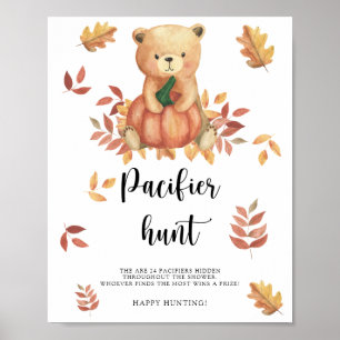 Herbst - Schnuller Jagd Baby Shower Spielplakat Poster