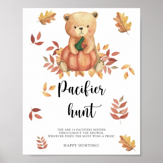 Herbst - Schnuller jagen Kinderspielplakat Poster (Vorne)