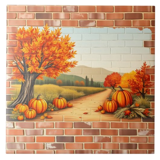 Herbst Schönes Modernes glückliches Erntedankfest Fliese (Vorderseite)