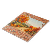 Herbst Schönes Modernes glückliches Erntedankfest Fliese (Seite)