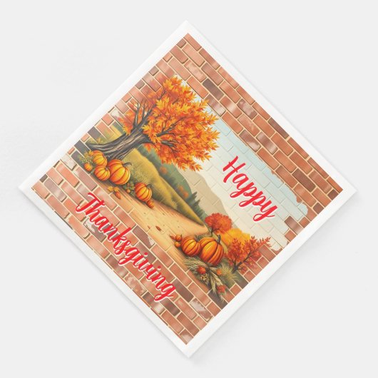 Herbst Schönes Modernes glückliches Erntedankfest Serviette (Ecke)