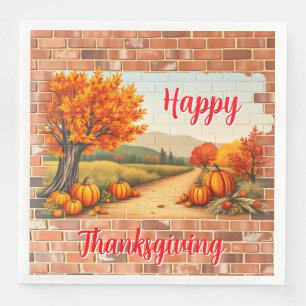 Herbst Schönes Modernes glückliches Erntedankfest Serviette
