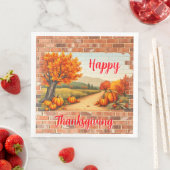 Herbst Schönes Modernes glückliches Erntedankfest Serviette (Beispiel)