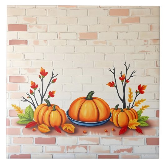 Herbst Schönes Popular Happy Thanksgiving Fliese (Vorderseite)
