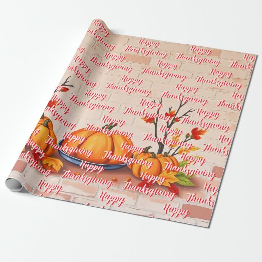 Herbst Schönes Popular Happy Thanksgiving Geschenkpapier (Ungerollt)