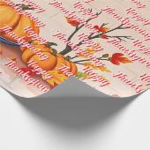 Herbst Schönes Popular Happy Thanksgiving Geschenkpapier (Ecke)