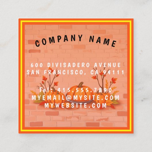 Herbst Schönes Popular Happy Thanksgiving Quadratische Visitenkarte (Rückseite)