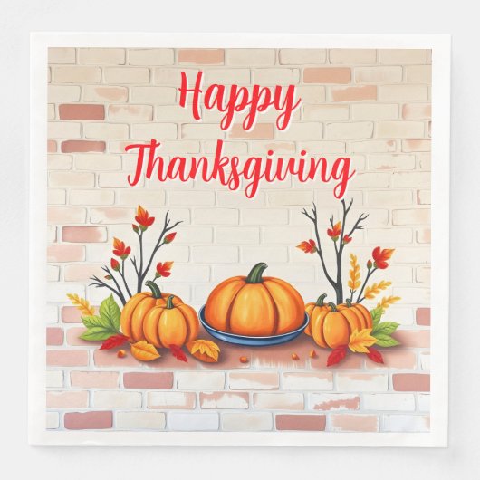 Herbst Schönes Popular Happy Thanksgiving Serviette (Vorderseite)