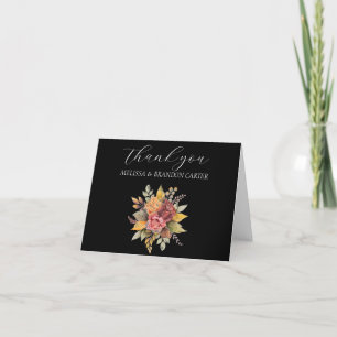 Herbst Schwarz Boho Herbst Floral Hochzeit Danke
