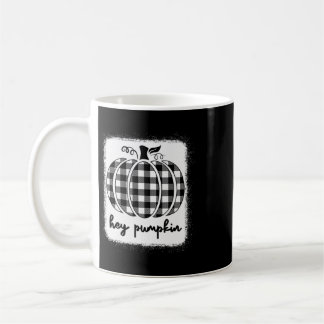 Herbst schwarz-weiß kariert Hey Kürbis 1 Kaffeetasse