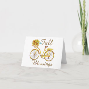 Herbst-Segen-Blumen-Fahrrad Karte