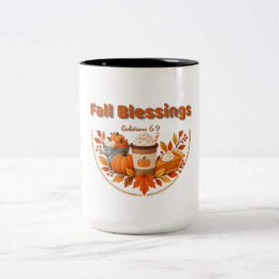 Herbst-Segen-Hoodie, christlicher Herbst-Kürbis  Zweifarbige Tasse