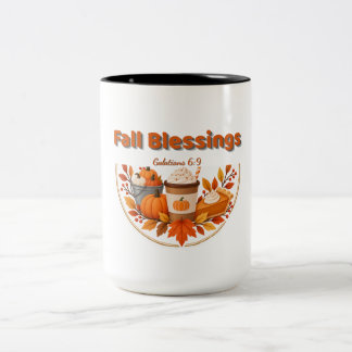 Herbst-Segen-Hoodie, christlicher Herbst-Kürbis Zweifarbige Tasse