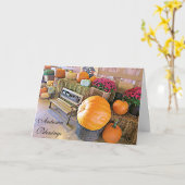 Herbst-Segen und glückliches Halloween zu Ihnen Karte (Gelbe Blume)