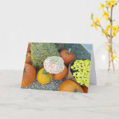 Herbst-Segnungen fallen Pumpkin-Anzeigetafel Karte (Gelbe Blume)