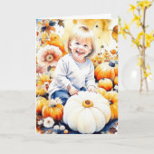 Herbst Segnungen Wasserfarben Kunst Karte (Gelbe Blume)