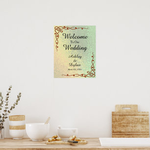 Herbst Shades Green Yellow Begrüßungszeichen Poster