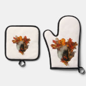 Herbst Sheltie Ofenhandschuh & Topflappen-Set (Vorderseite)
