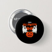 Herbst-Shirt mit Kürbisgesicht Geistern des Herbst Button (Vorne & Hinten)