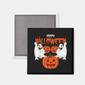 Herbst-Shirt mit Kürbisgesichtern, Geistern des He Magnet (Vorderseite/Rückseite)