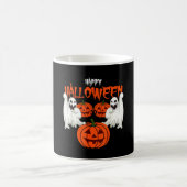 Herbst-Shirt mit Kürbisgesichtern Geistern des Her Kaffeetasse (Mittel)
