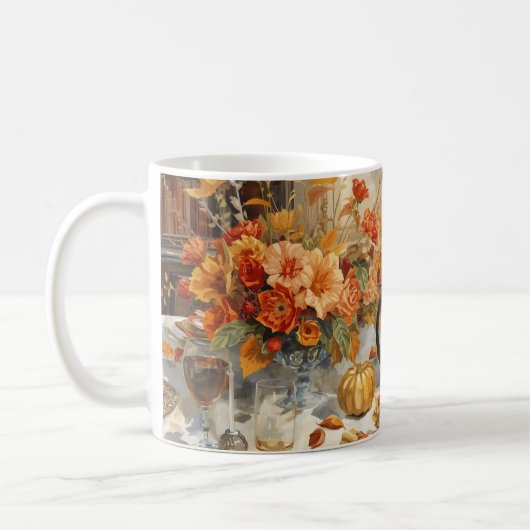 Herbst Siamese Katze am Tisch Kaffeetasse (Links)