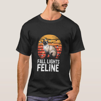 Herbst-Siamesische-Katzen-Lichter-Design - Herbstl T-Shirt