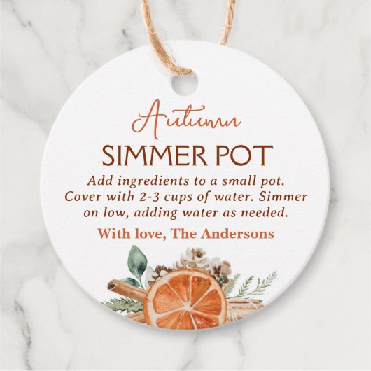 Herbst Simmer Pot Fall Simmering Potpourri Geschenkanhänger (Vorderseite)