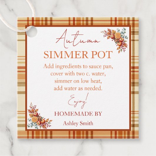Herbst-Simmer-Topf-Stovetop-Potpourri Geschenkanhänger (Vorderseite)