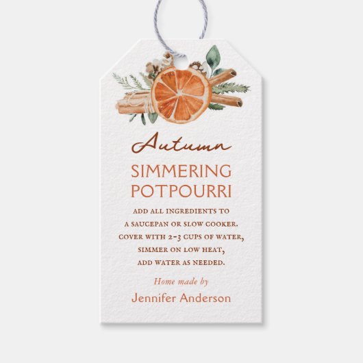 Herbst Simmering Potpourri Fall Stovetop Geschenkanhänger (Vorderseite)