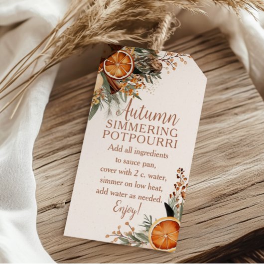 Herbst-Simmering-Potpourri Geschenkanhänger