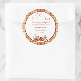 Herbst-Simmering-Potpourri-Kit-Etikett  Runder Aufkleber