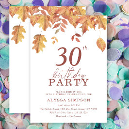 Herbst sinkende Blätter 30. Geburtstag Einladung