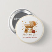 Herbst sinkt in Liebe Babydusche Button (Vorne & Hinten)
