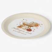 Herbst sinkt in Liebe Babydusche Pappteller (Schrägansicht)