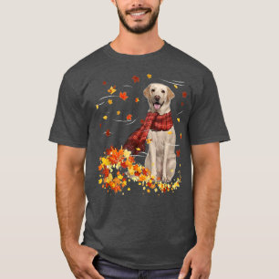 Herbst-Skarf Labrador Hund Herbst Fallende Blätter T-Shirt